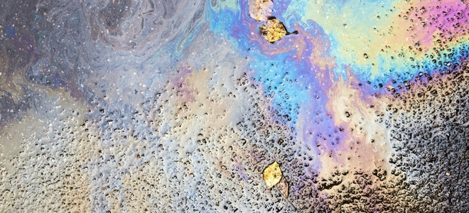 Oil Spill Residual on Driveway