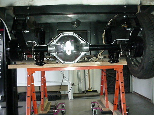 View of the restored rear axle assembly with polished center section
