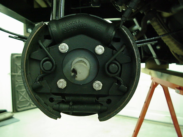 View of restored front brakes, rear are configured the same