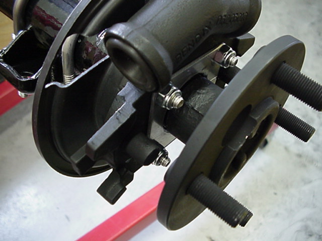 View of fabricated rear axle seal plate
