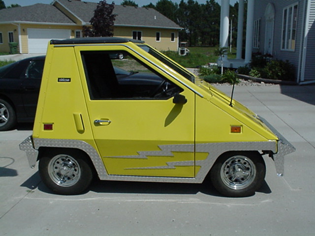 Side view of new hood, much better than the 'bug-eyed' original style